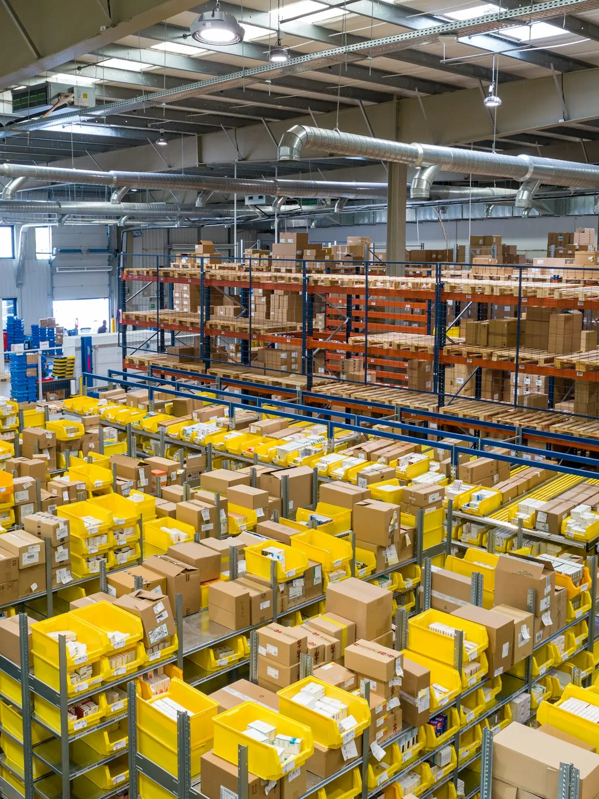 Warehouse aisle for a logistics brand
