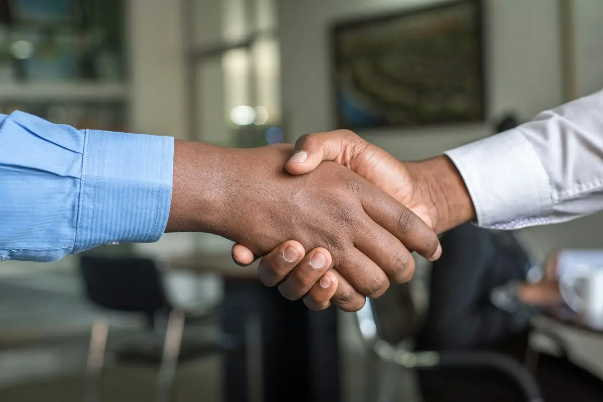 Business handshake for a partnership