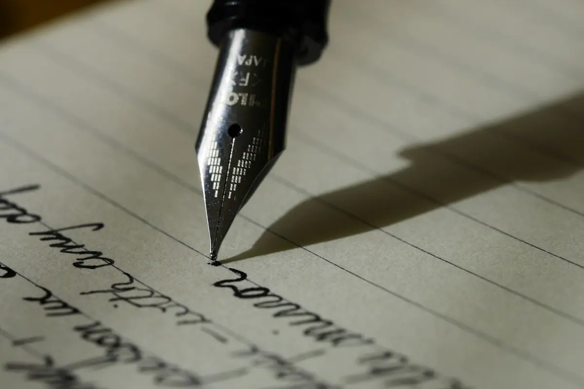 Typewriter and notebook for writing