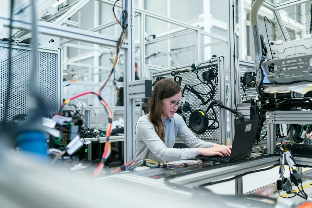 Engineer programming industrial automation